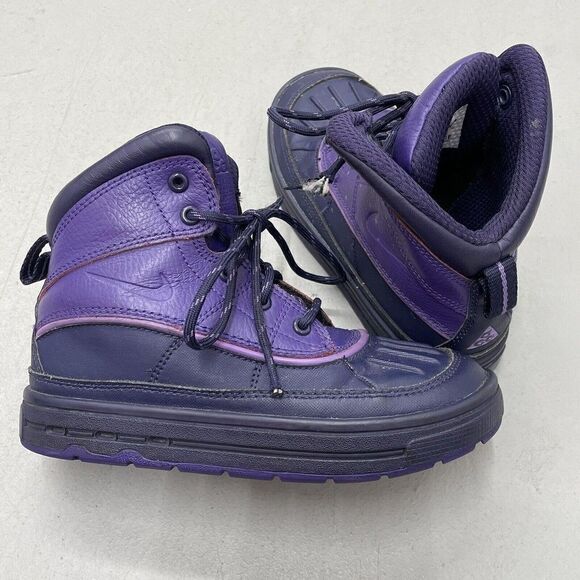 Nike Woodside 2 High TD ACG Goadome Boot Purple Logo Kids Size 13C 524878-500 - Picture 1 of 7